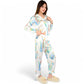 Satin Pajama Set with Cactus Print and Relaxed Fit