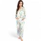 Satin Pajama Set with Cactus Print and Relaxed Fit