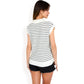 Striped Knit Sleeveless Sweater Vest with Collared V-Neck