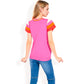 Colorblock Knit Short Sleeve Top with Bold Striped Sleeves