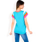 Colorblock Knit Short Sleeve Top with Bold Striped Sleeves