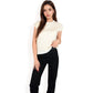 Striped Knit Cap Sleeve Top with Contrast Trim
