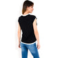 Striped Knit Cap Sleeve Top with Contrast Trim