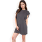 Ruffle Sleeve Textured Knit Mini Shift Dress