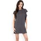 Ruffle Sleeve Textured Knit Mini Shift Dress