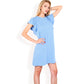 Ruffle Sleeve Textured Knit Mini Shift Dress