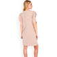 Ruffle Sleeve Textured Knit Mini Shift Dress