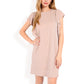 Ruffle Sleeve Textured Knit Mini Shift Dress