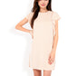 Ruffle Sleeve Textured Knit Mini Shift Dress