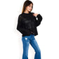 Oversized Star Cutout Knit Pullover Sweater with Drop Shoulder Design
