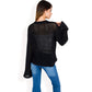 Oversized Star Cutout Knit Pullover Sweater with Drop Shoulder Design