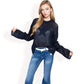 Oversized Star Cutout Knit Pullover Sweater with Drop Shoulder Design