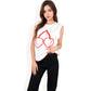 Cherry Embroidered Knit Sleeveless Sweater Vest with Ribbed Trim