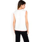 Cherry Embroidered Knit Sleeveless Sweater Vest with Ribbed Trim