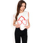 Cherry Embroidered Knit Sleeveless Sweater Vest with Ribbed Trim