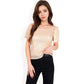 Short Sleeve Square Neck Sequin Top for Special Occasions