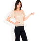 Short Sleeve Square Neck Sequin Top for Special Occasions