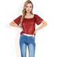 Short Sleeve Square Neck Sequin Top for Special Occasions