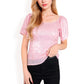 Short Sleeve Square Neck Sequin Top for Special Occasions