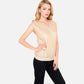 Sequin V-Neck Top with Cap Sleeves and Relaxed Fit