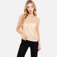 Sequin V-Neck Top with Cap Sleeves and Relaxed Fit