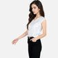 Sequin V-Neck Top with Cap Sleeves and Relaxed Fit