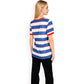 Short Sleeve Striped Casual Tee with Contrast Trim
