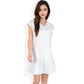 Zip-Up Collared Dress with Ruffle Hem