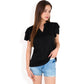 Ruffle Sleeve Henley Top with Button Front Detail