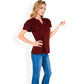 Ruffle Sleeve Henley Top with Button Front Detail