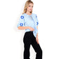 Floral Embroidered Blouse with Puff Sleeves and V-Neckline