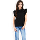 Ruffled Sleeve Pleated Front Knit Top