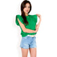 Ruffled Sleeve Pleated Front Knit Top