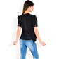 Puff Sleeve Blouse with Delicate Crochet Cuffs and V-Neckline
