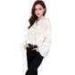 Embroidered Sheer Blouse with Scalloped Hem and Button-Up Design