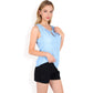 Sleeveless Blouse with Keyhole Neckline and Geometric Eyelet Design