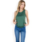 Sleeveless Tank Top with Pintuck Pleat Details and Soft Stretch Fabric