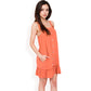 Ruffled Button-Down Mini Dress with Adjustable Straps and Textured Fabric