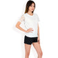 Lace Eyelet Top with Scalloped Short Sleeves and Embroidered Details