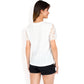 Lace Eyelet Top with Scalloped Short Sleeves and Embroidered Details