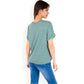 Casual Short Sleeve Henley Top with Button Front and Chest Pocket