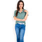 Casual Short Sleeve Henley Top with Button Front and Chest Pocket