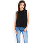 Sleeveless Blouse with Lace Yoke and Pleated Front