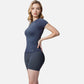 Active Women's Short Sleeve Seamless Fitted Tee with Crew Neck and Stretch Fabric