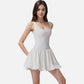 Active Women's Sleeveless Fitted Bodysuit Dress with Bubble Hem Skirt and Scoop Neck