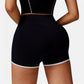 Active Active Women's High Waist Biker Shorts with Contrast Piping and Seamless Stretch Fabric