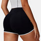 Active Active Women's High Waist Biker Shorts with Contrast Piping and Seamless Stretch Fabric