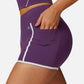 Active Active Women's High Waist Biker Shorts with Contrast Piping and Seamless Stretch Fabric