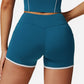 Active Active Women's High Waist Biker Shorts with Contrast Piping and Seamless Stretch Fabric