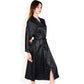 Leopard Print Satin Nightgown with Matching Long Robe and Adjustable Straps- Black,Small